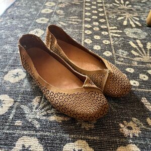 OluKai Brown Flats with Perforated Design